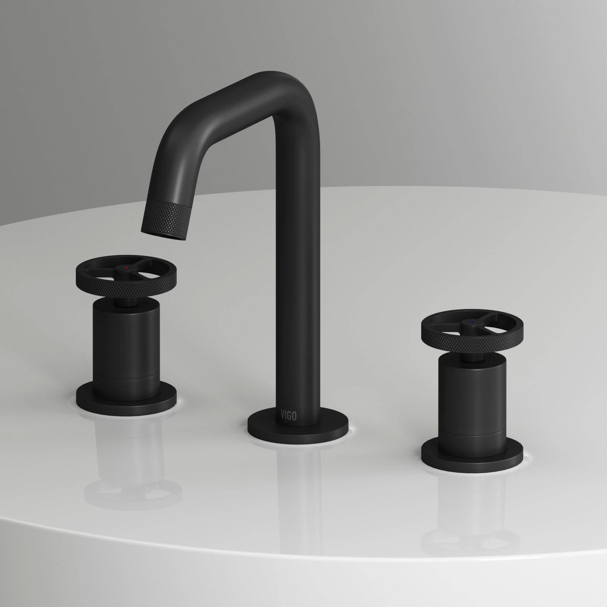 VIGO Cass 8" H 2-Handle Widespread Bathroom Faucet, Matte Black