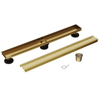 VIGO Elan Linear Shower Drain, Matte Brushed Gold, 24"