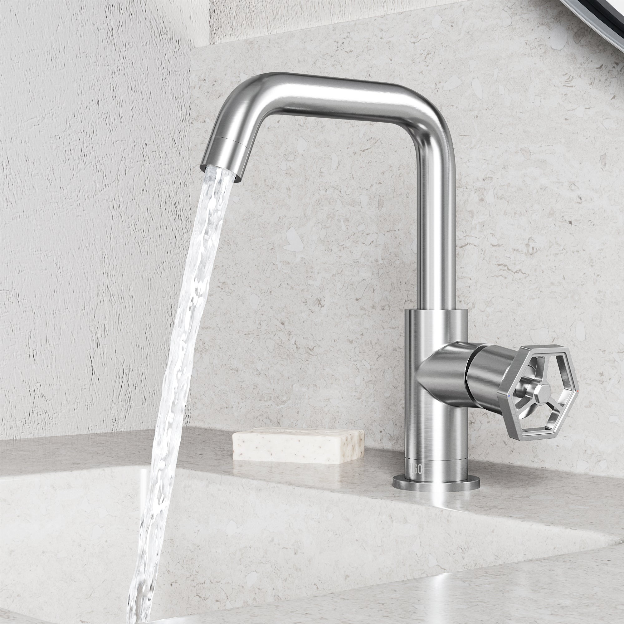 VIGO Ruxton 9" H Single Handle Single Hole Bathroom Faucet, Brushed Nickel, Without Extras