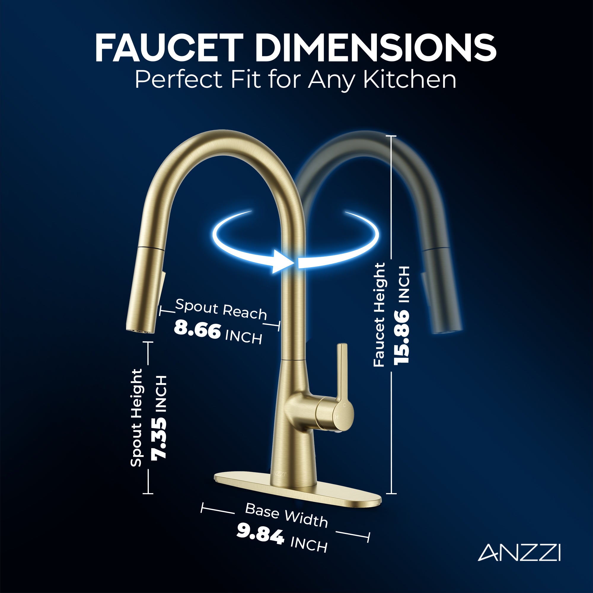 Modern Touchless Kitchen Faucet, Satin Brass