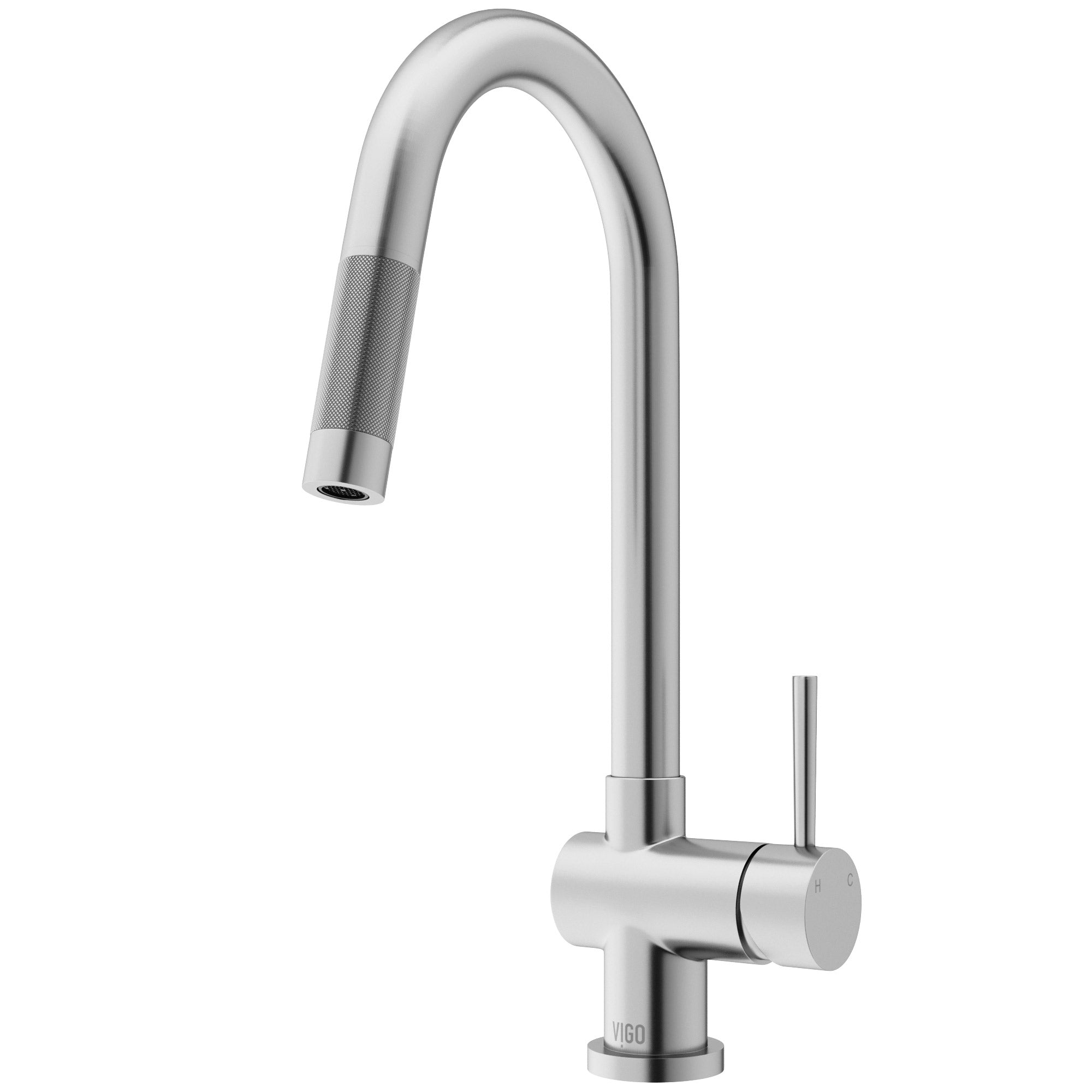VIGO Gramercy 17" H Single Handle Pull-Down Sprayer Kitchen Faucet, Stainless Steel, Touchless, Without Extras