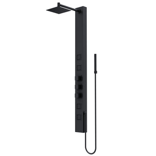 Sutton 58" H x 5" W 4-Jet Shower Panel with Square Shower Head, Matte Black