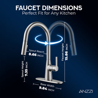Modern Touchless Kitchen Faucet, Brushed Nickel