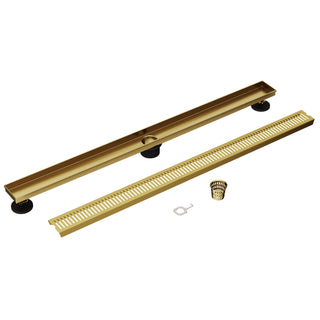 VIGO Elan Linear Shower Drain, Matte Brushed Gold, 36"