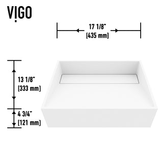VIGO Starr 17"L x 13"W x 5"H Matte Stone Rectangular Bathroom Vessel Sink