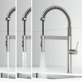 VIGO Edison Pro 20" H Single Handle Pull-Down Sprayer Kitchen Faucet, Stainless Steel
