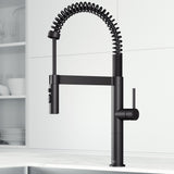 VIGO Edison Pro 20" H Single Handle Pull-Down Sprayer Kitchen Faucet, Matte Black