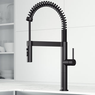 VIGO Edison Pro 20" H Single Handle Pull-Down Sprayer Kitchen Faucet, Matte Black