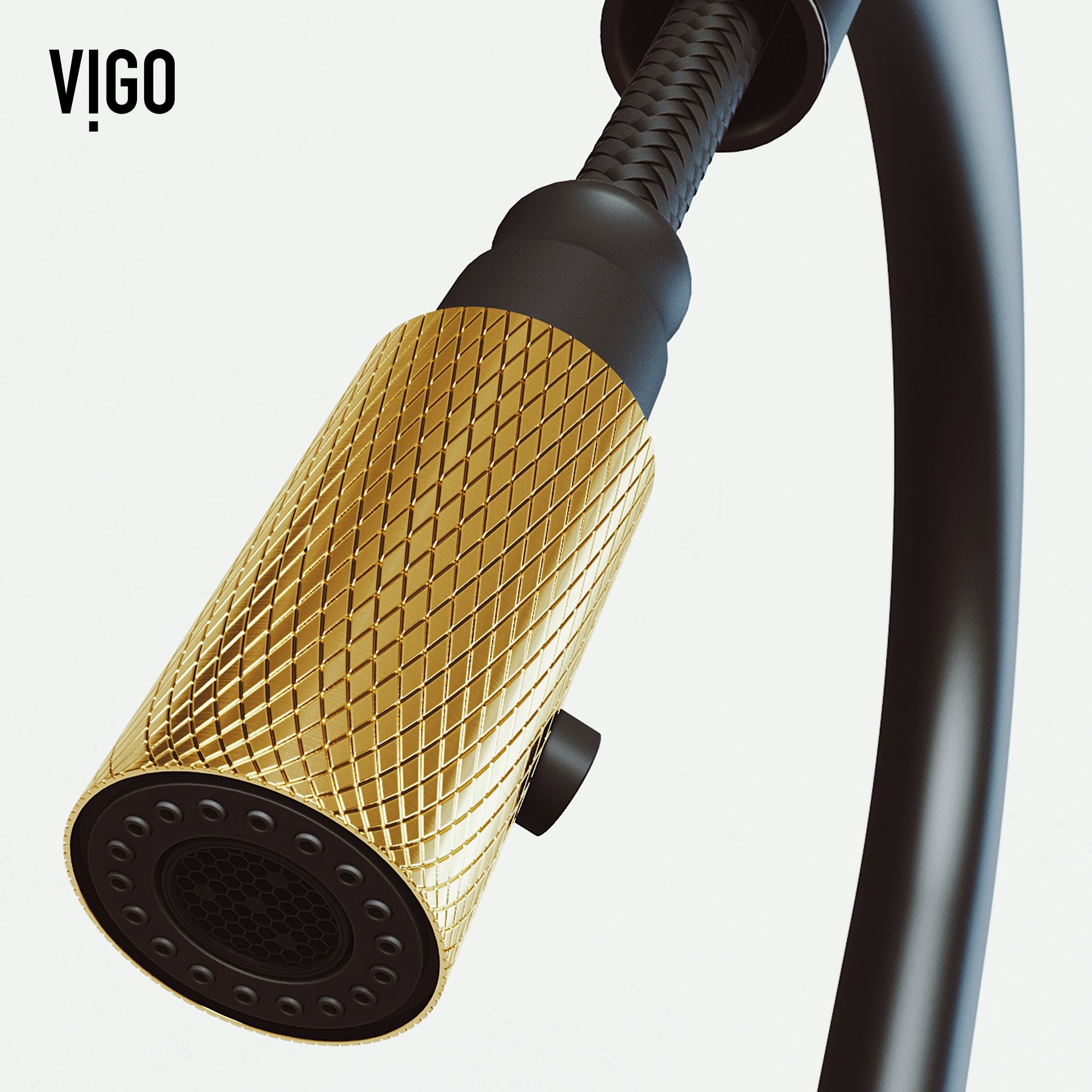 VIGO Bristol 19" H Single Handle Pull-Down Sprayer Kitchen Faucet, Matte Brushed Gold/Matte Black, Without Extras