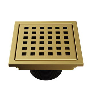 VIGO Elan Linear Shower Drain, Matte Brushed Gold, 4"