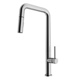 VIGO Parsons 18" H Single Handle Pull-Down Sprayer Kitchen Faucet, Stainless Steel, Without Extras