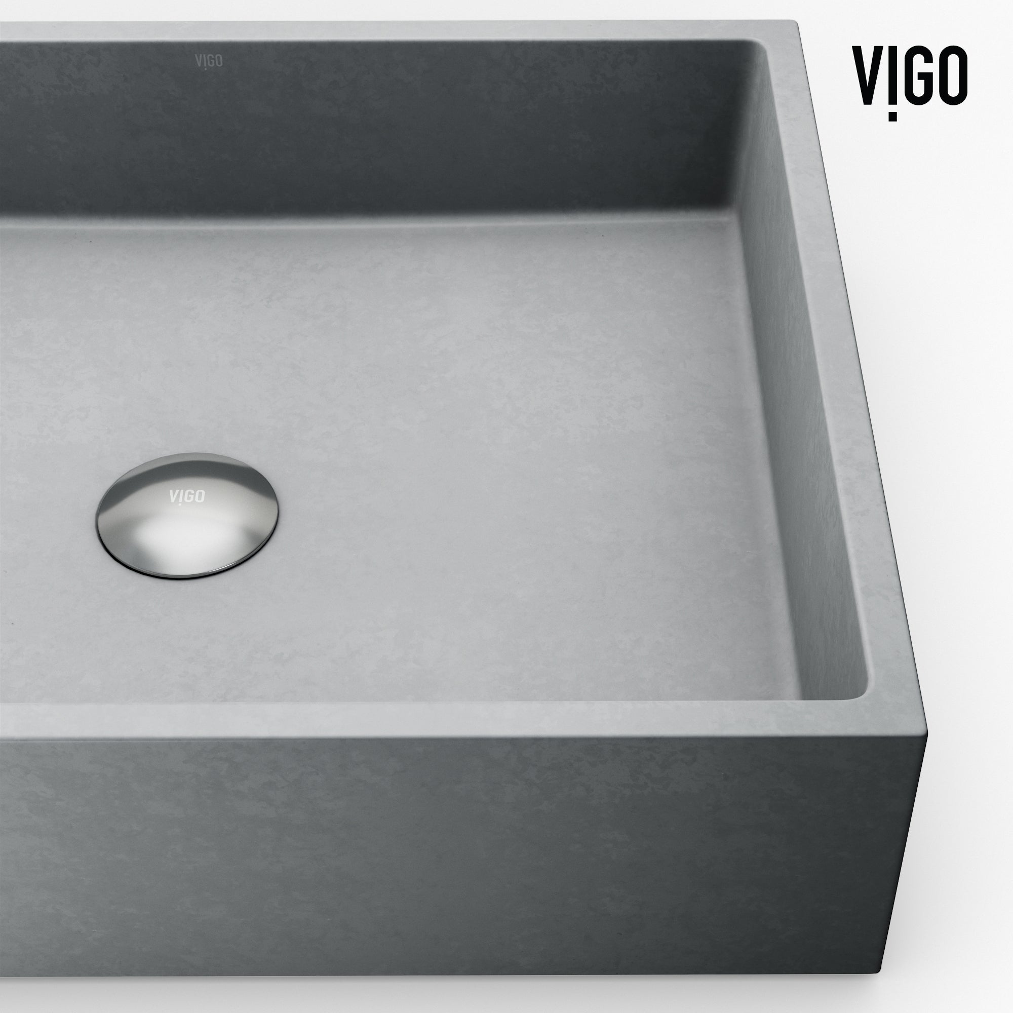 VIGO Coca 19"L x 15"W x 5"H Concreto Stone Rectangular Bathroom Vessel Sink