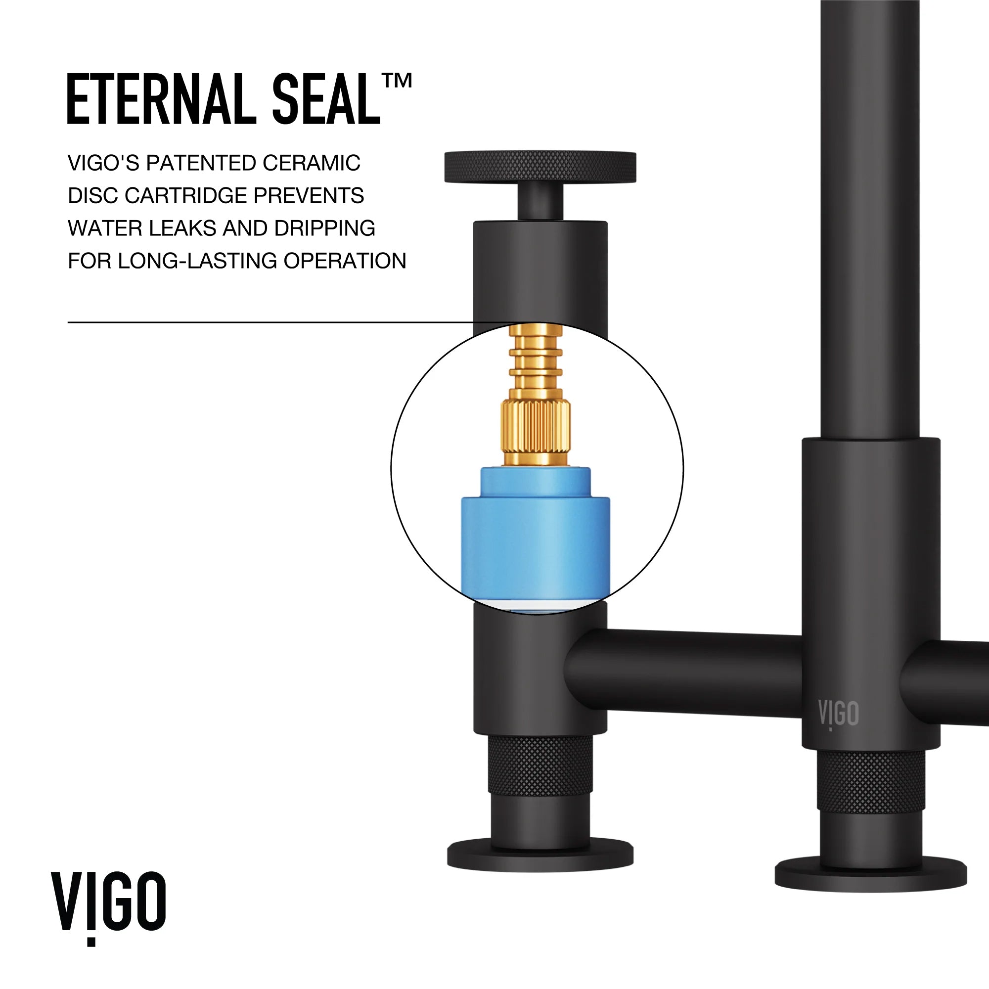 VIGO Cass 12" H 2-Handle Widespread Bridge Pull-Out Sprayer Kitchen Faucet, Matte Black