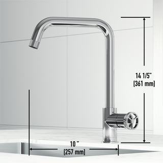 VIGO Cass Industrial 14" H Single Handle Kitchen Bar Faucet, Chrome