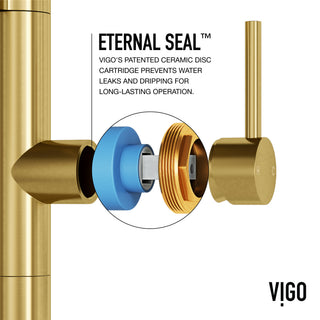 VIGO Edison Pro 20" H Single Handle Pull-Down Sprayer Kitchen Faucet, Matte Brushed Gold