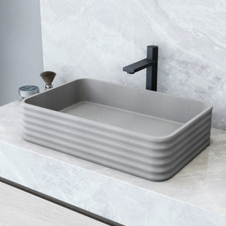 VIGO Cadman 21"L x 14"W x 5"H Concreto Stone Rectangular Bathroom Vessel Sink