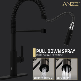 Touchless Pull-Down Faucet With Fan Sprayer, Matte Black