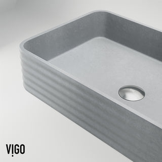 VIGO Cadman 21"L x 14"W x 5"H Concreto Stone Rectangular Bathroom Vessel Sink