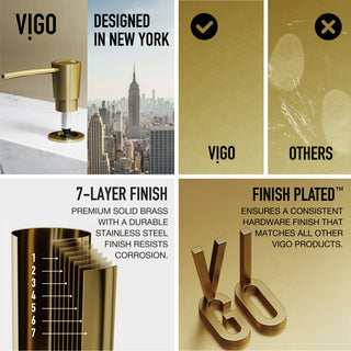 VIGO 10 oz. 1.5" W Kitchen Soap Dispenser, Matte Gold