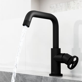 VIGO Cass 9" H Single Handle Single Hole Bathroom Faucet, Matte Black, Without Extras