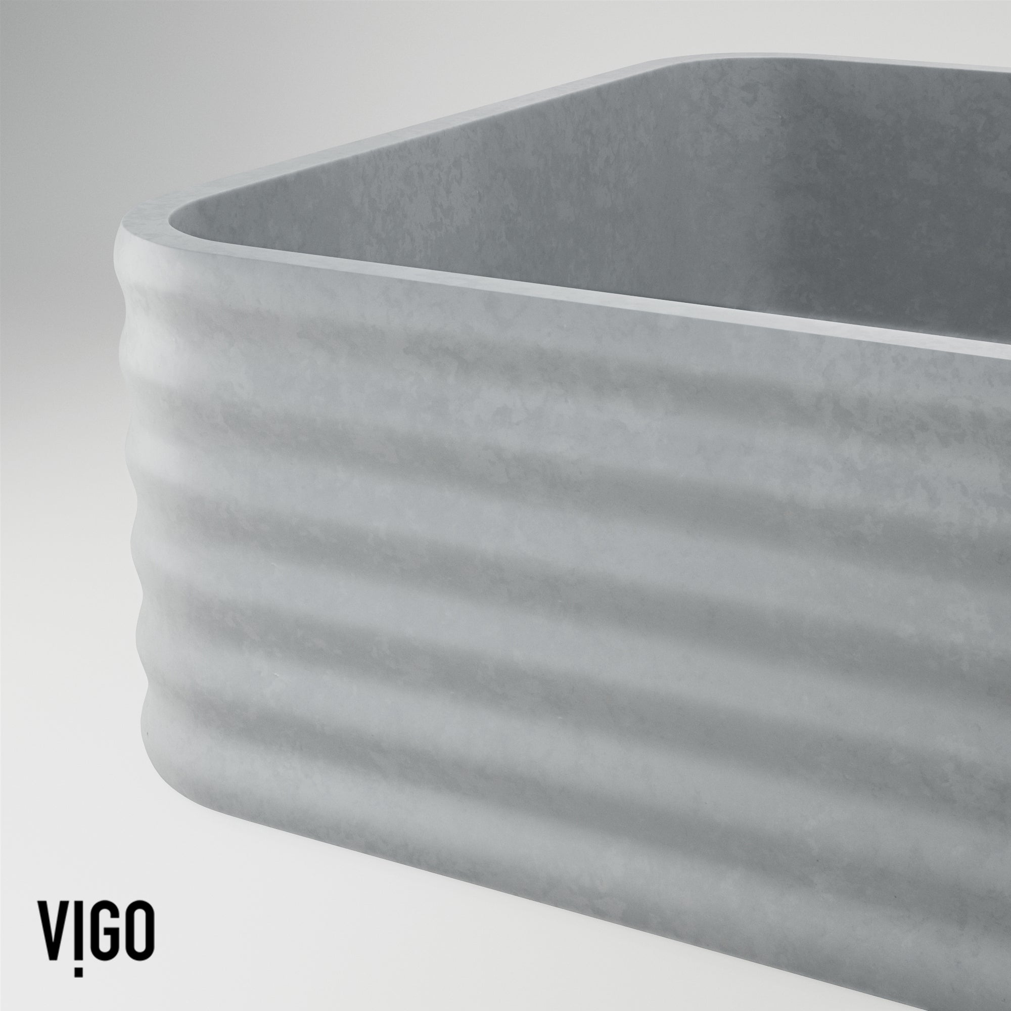VIGO Cadman 21"L x 14"W x 5"H Concreto Stone Rectangular Bathroom Vessel Sink