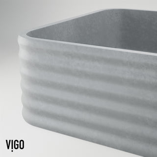 VIGO Cadman 21"L x 14"W x 5"H Concreto Stone Rectangular Bathroom Vessel Sink