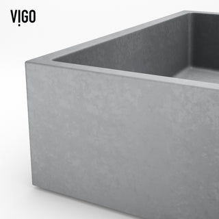 VIGO Coca 19"L x 15"W x 5"H Concreto Stone Rectangular Bathroom Vessel Sink