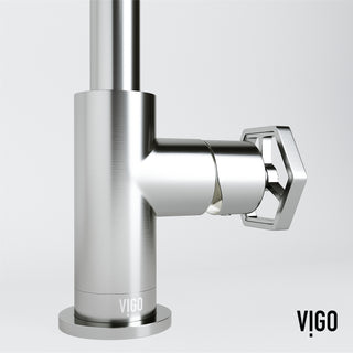 VIGO Ruxton 9" H Single Handle Single Hole Bathroom Faucet, Brushed Nickel, Without Extras