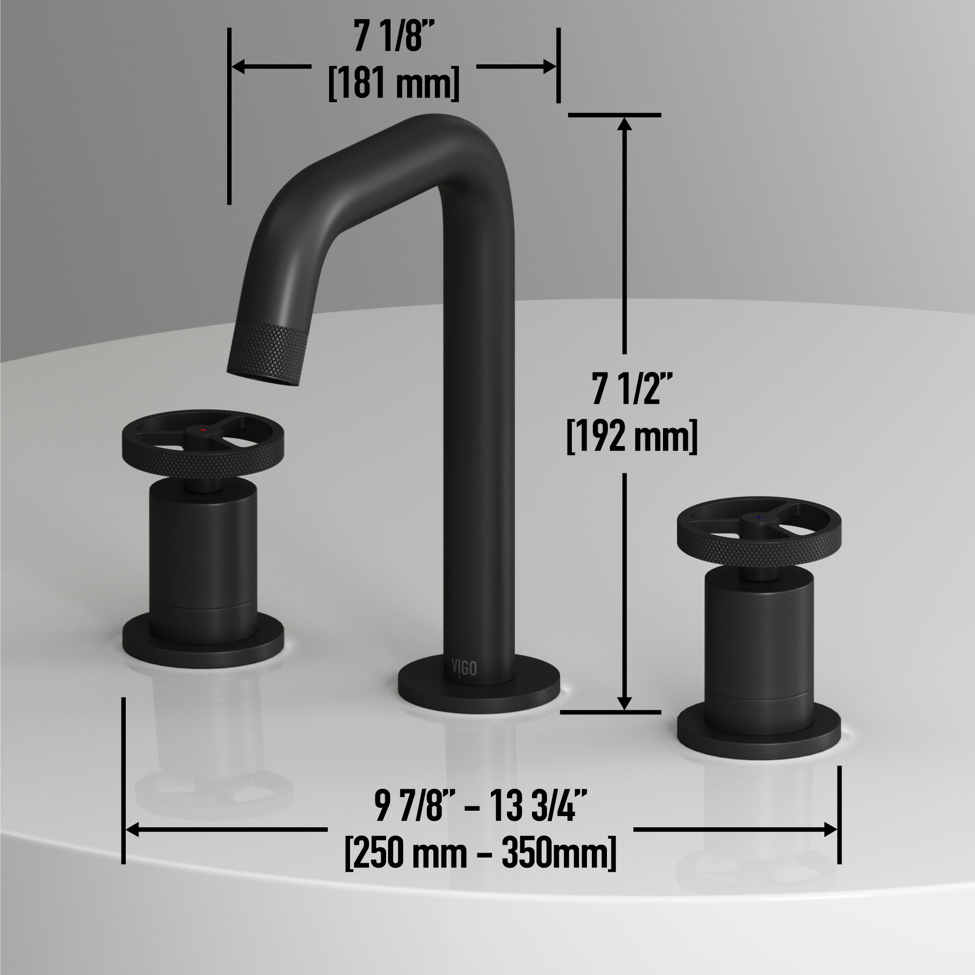 VIGO Cass 8" H 2-Handle Widespread Bathroom Faucet, Matte Black