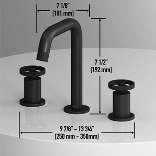 VIGO Cass 8" H 2-Handle Widespread Bathroom Faucet, Matte Black