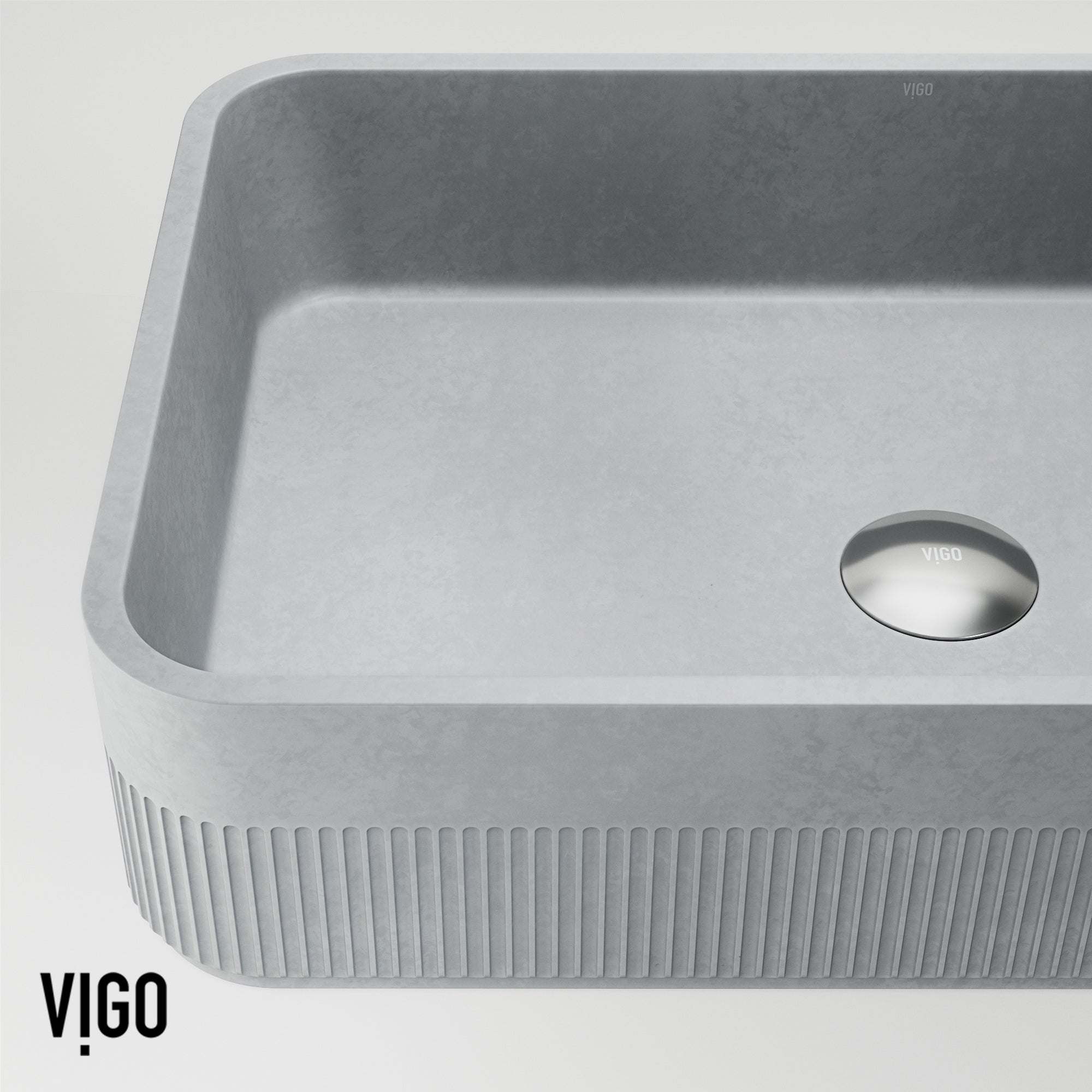 VIGO Cypress 21"L x 14"W x 5"H Concreto Stone Rectangular Bathroom Vessel Sink