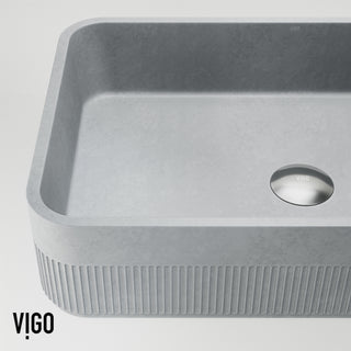 VIGO Cypress 21"L x 14"W x 5"H Concreto Stone Rectangular Bathroom Vessel Sink
