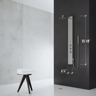 VIGO Rector 2-Jet Shower Panel with Shower Head, Stainless Steel