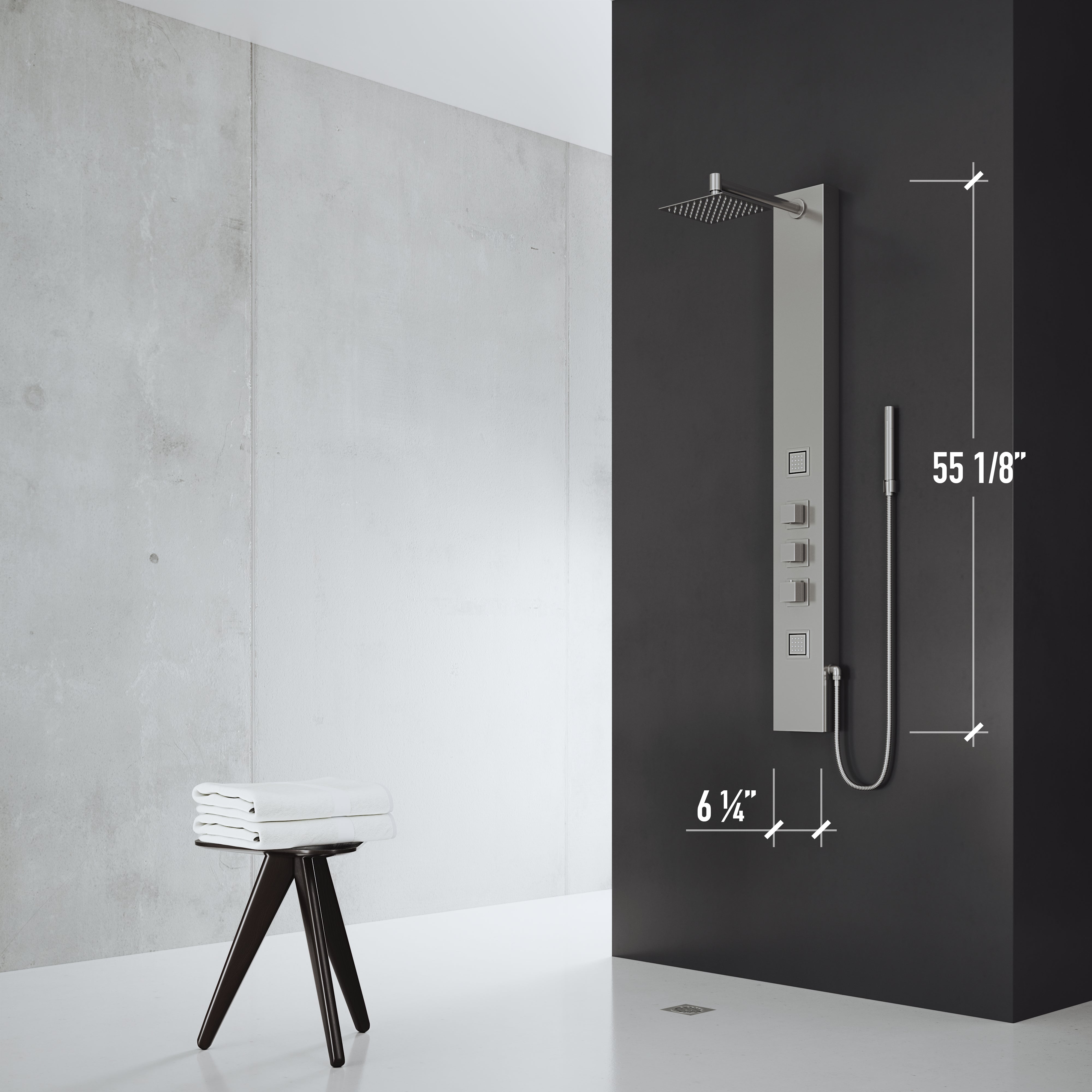 VIGO Rector 2-Jet Shower Panel with Shower Head, Stainless Steel