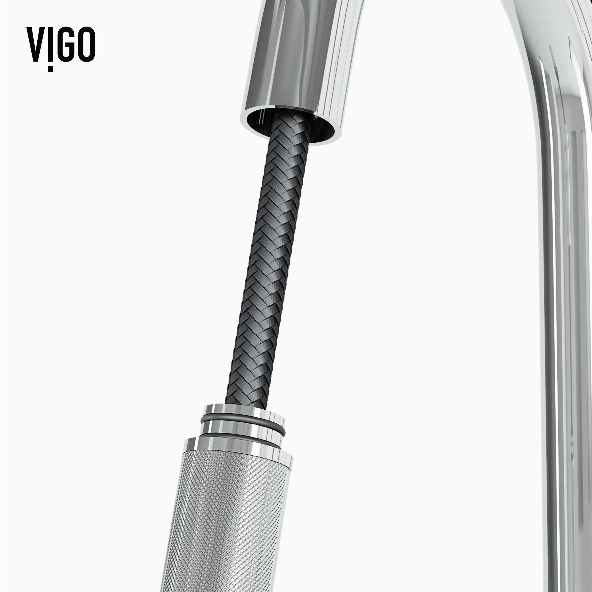 VIGO Gramercy 17" H Single Handle Pull-Down Sprayer Kitchen Faucet, Chrome, Touchless, Without Extras