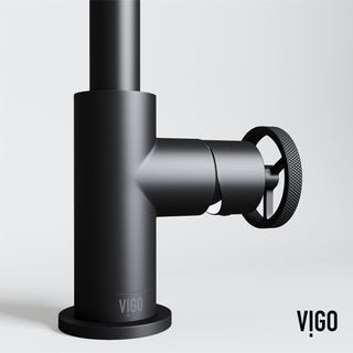 VIGO Cass 9" H Single Handle Single Hole Bathroom Faucet, Matte Black, Without Extras
