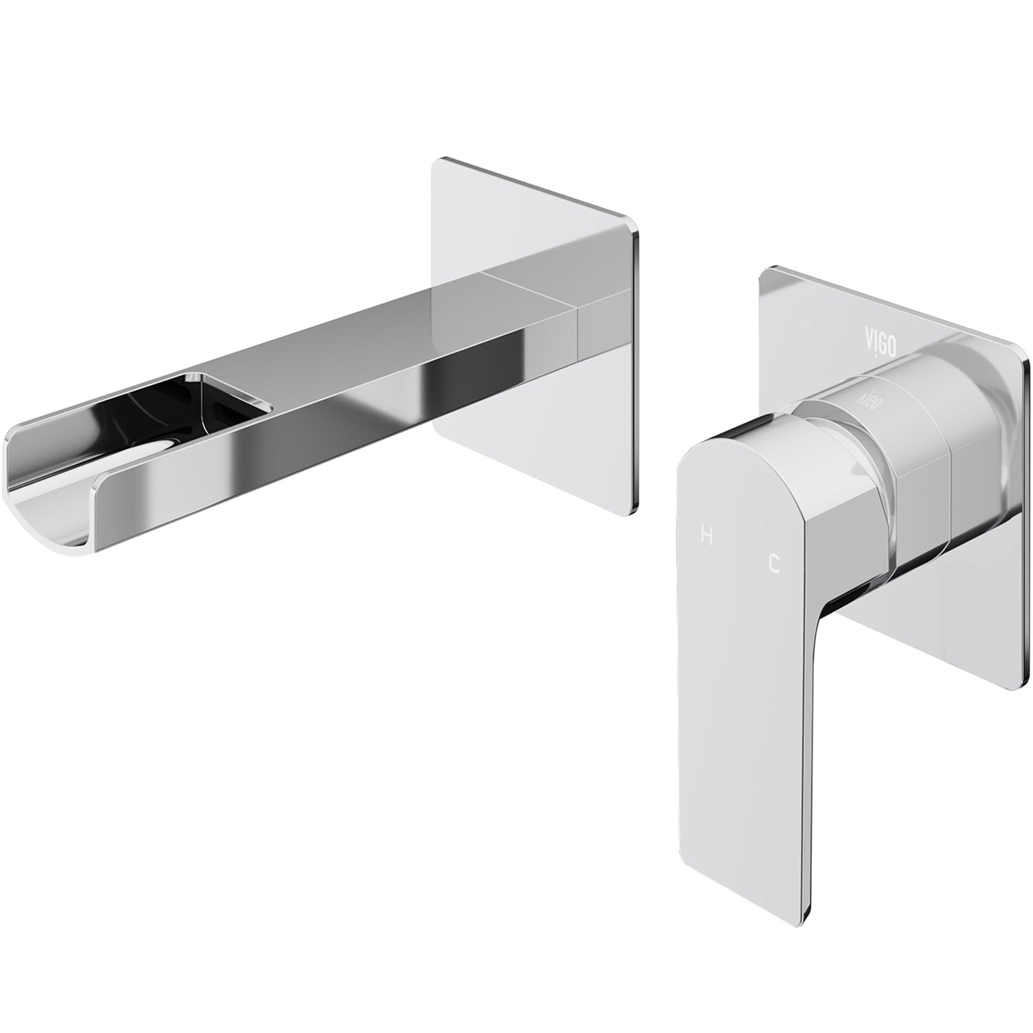 VIGO Atticus 5" H Single Handle Wall Mount Bathroom Faucet, Chrome