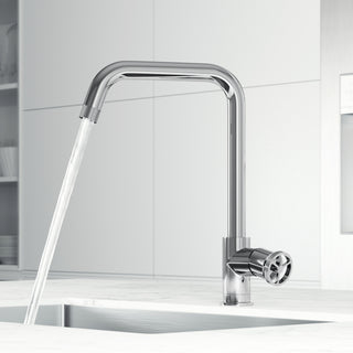 VIGO Cass Industrial 14" H Single Handle Kitchen Bar Faucet, Chrome